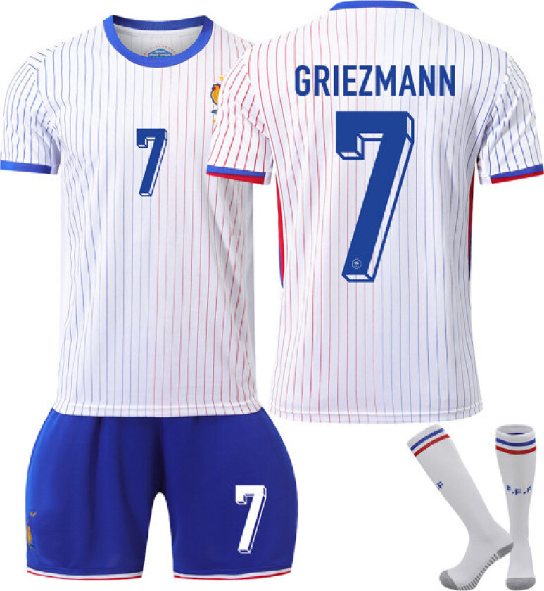 Frankrike 2024 drakt fotballdrakt UEFA Euro utgave hjem barn voksen sett nr. 7 GRIEZMANN With socks 26