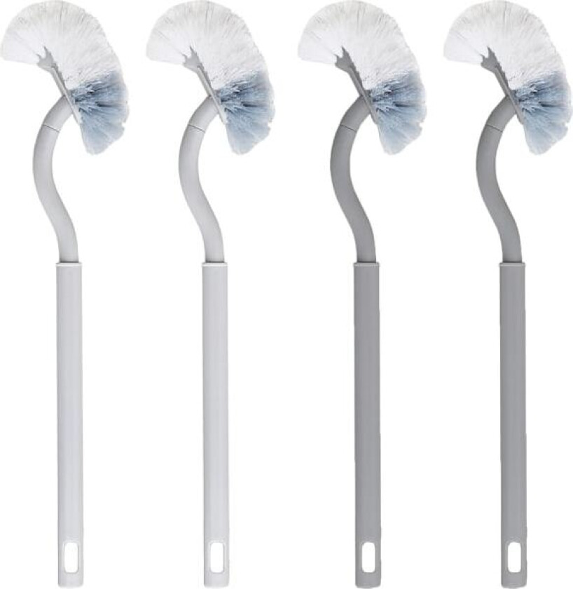 4 stk. Buede Toalettbørster Dobbeltsidig Rengjøring Toalettbørste Lengre Håndtak Toalettbørster Dekontaminering Rengjøring Bunn Toalettbørste