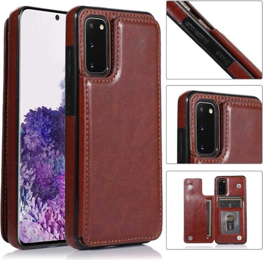Samsung Galaxy S20 - Praktisk deksel med kortlomme (NKOBEE) Brun