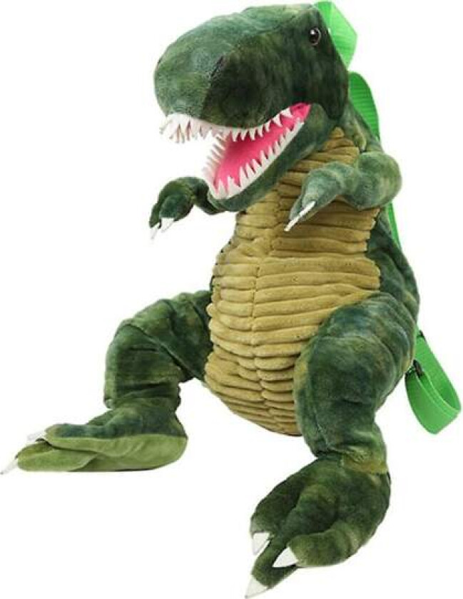 Mote 3D Dinosaur Ryggsekk for Barn - Søt Dyretegneserie Plysj Ryggsekk Dinosaurer Veske for Barn Gaver Green