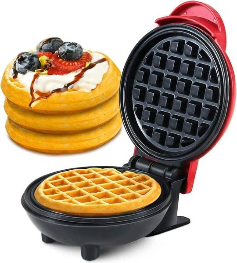 Elektrisk Mini Vaffeljern Rund Non-stick Belegg Grill UK