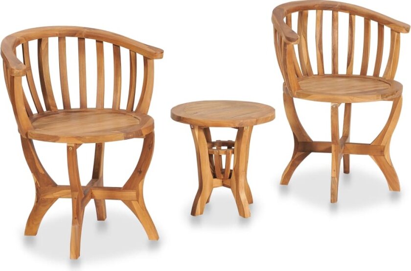 Bistrosett til hage 3 deler heltre teak