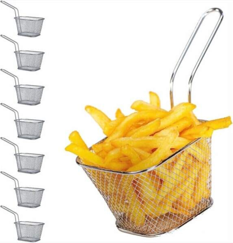 8 stk pommes frites kurver, kjøkkenutstyr Mini frityrkurver Snacks kurver Grillkurver frityrkurver