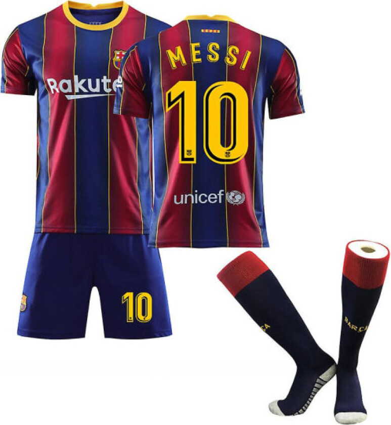 Fotballtrøye til barn Fotballtrøye Hjemme Borte Treningstrøye 21/22 20 21 Barcelona Home Messi 10 Kids 26 (140-150)