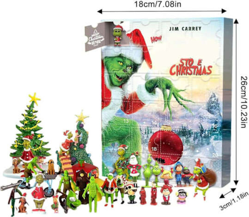 Julekalender 2024 Adventskalender Blind Box 24-dagers nedtelling kalender Blind Box Grinch E