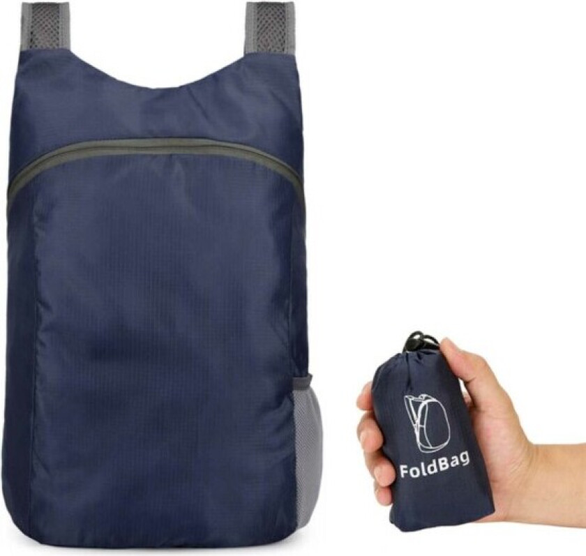 Sammenleggbar ryggsekk - Ultralett tursekk blå blå