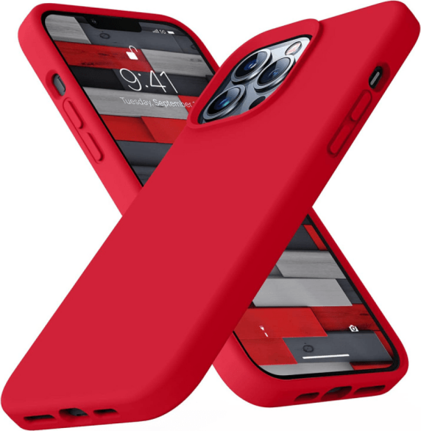 Mykt og beskyttende silikondeksel - iPhone 14 Pro Max Röd
