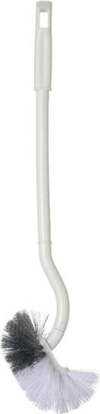 Sett med 2 oppgraderte toalettbørster, toalettbørste, toalettbørste med kantrenser, langt håndtak, buet toalettbørste