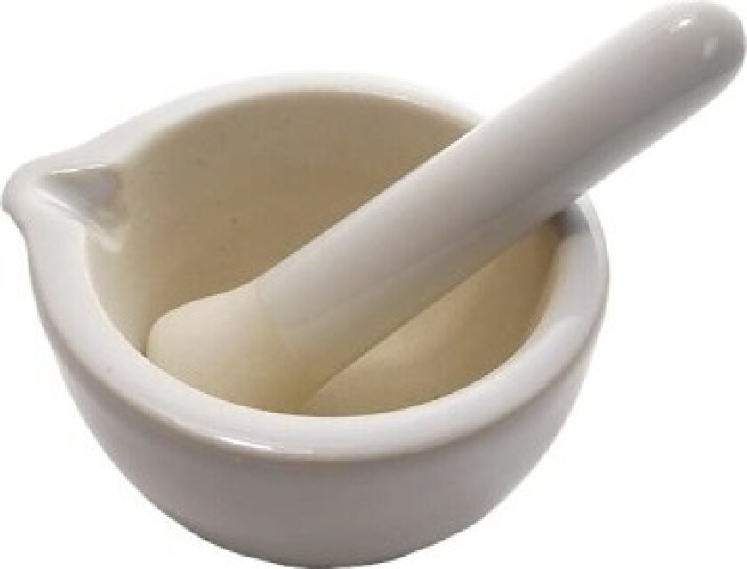 1 stk morter med støter - 100 ml - i porselen - Ideell for laboratoriet