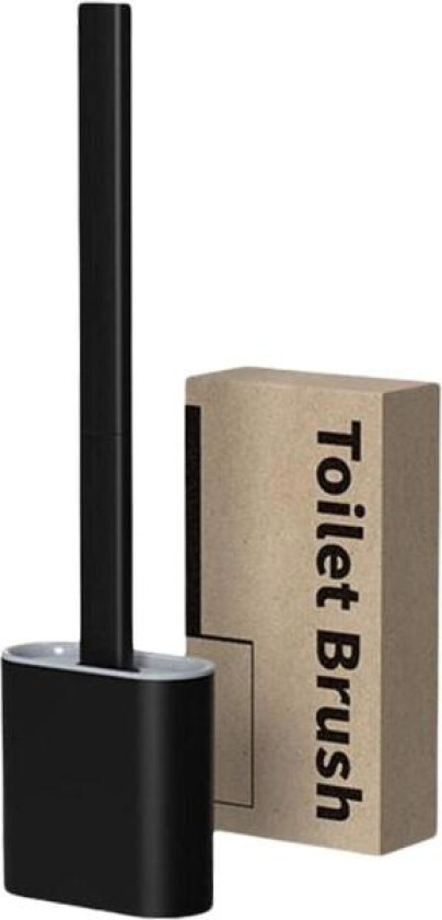 Toalettbørste i silikon, toalettbørste og beholder, veggmontert og stående, toalettbørste