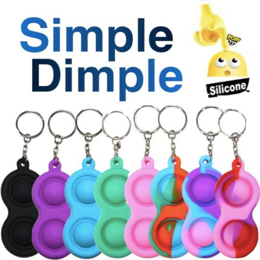 2-pack Enkel fordypning, MINI Pop it Fidget Finger Toy / Toy - CE Rosa - Lila - Röd