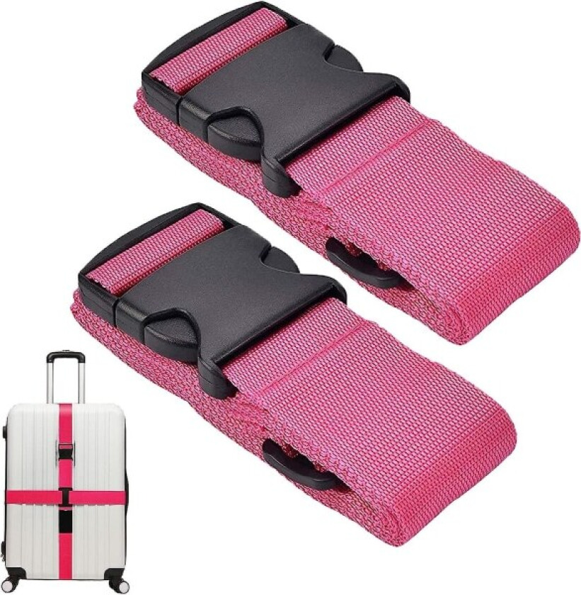 2-delers koffert for bagasjebelte, justerbare bagasjestropper, med løkkelukking Reisetilbehør sikkerhetsbelter (rødt) Red