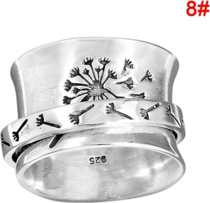 Antistressring for kvinner og menn - Maskros Fidget Spinner Ring - spot salg 8#