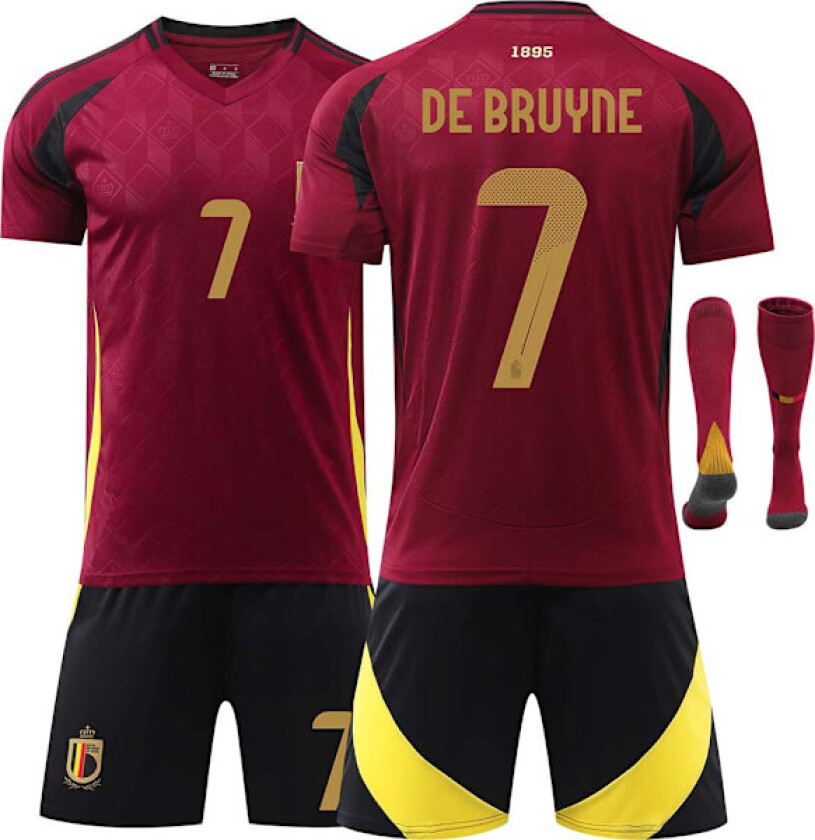 Euro 2024 Belgia Hjemme Barn Fotballdrakt Nr 7 De Bruyne yz 22