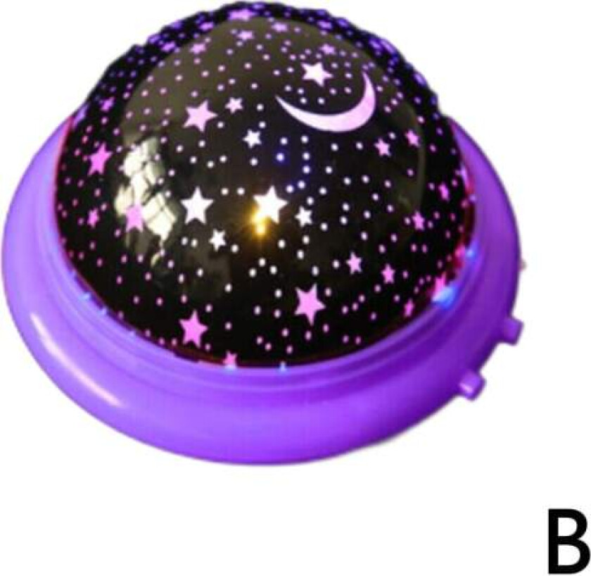 Roterende LED-lys projektor Barn Baby Stjernehimmel Mood Nattlampe Lilla One-size