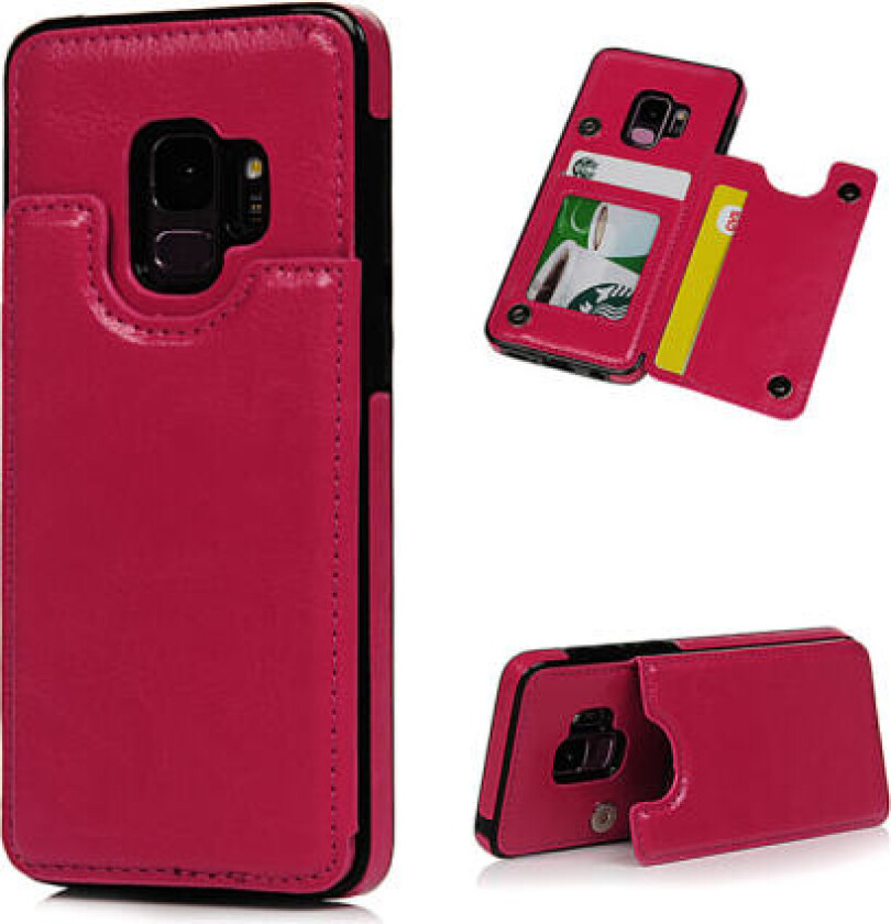 Stilig lommebokdeksel (M-Safe) for Samsung Galaxy S9 Rosa