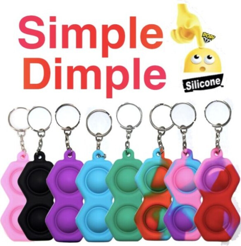 Enkel fordypning, MINI Pop it Fidget Finger Toy / Leksak-CE Rosa - Lila - Röd