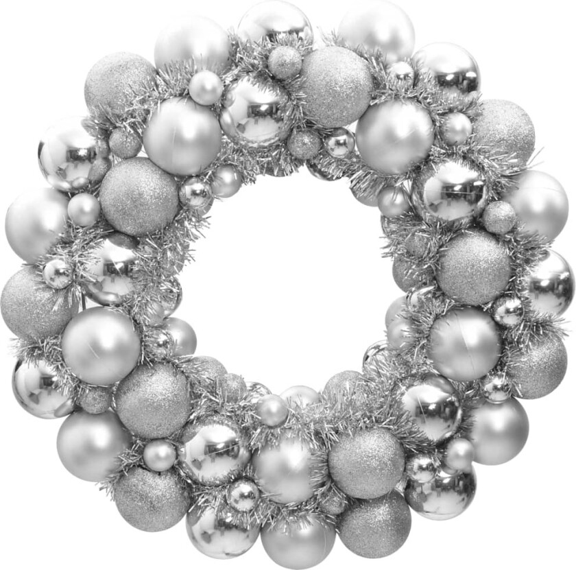 Julekrans sølv 45 cm polystyren