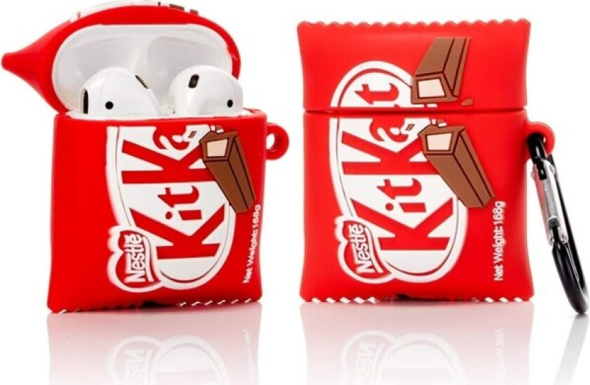 Søt deksel for Airpods 2. / 1. generasjon, 3D sjokolade snacks hud design silikon deksel beskyttende støtsikre deksler med nøkkelring for Airpods ørepropper