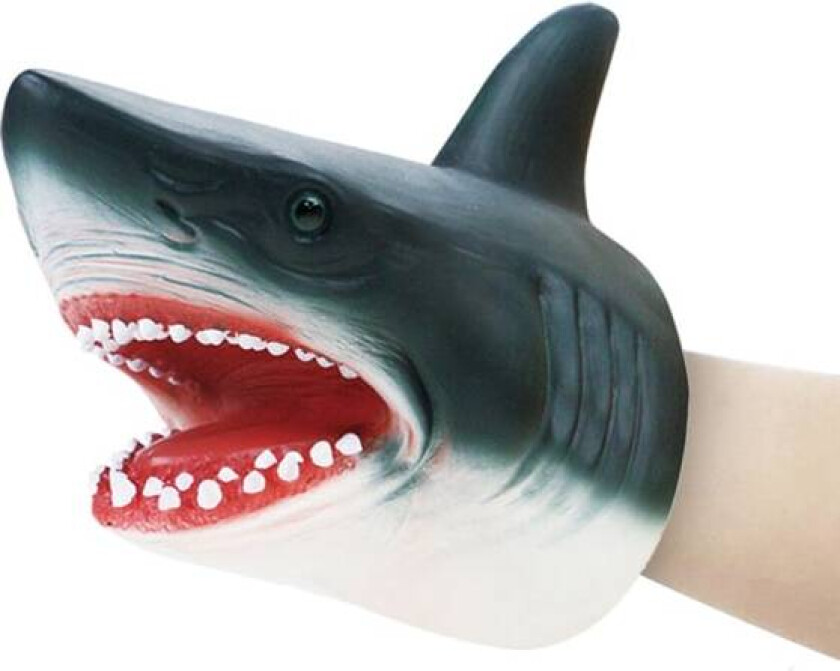 Shark Arm Glove Hand Puppet Toy Mjuk gummi Shark Glove Interac Black One Size