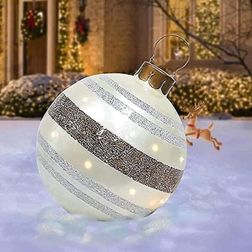 Julekuler Dekorasjoner For Hjem Utendørs Oppblåsbare Lekefigurer Silver stripes