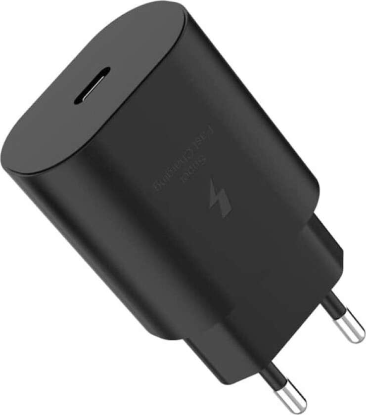 25W Samsung Hurtiglader USB-C Laderplugg + 2M USB-C Laderkabel