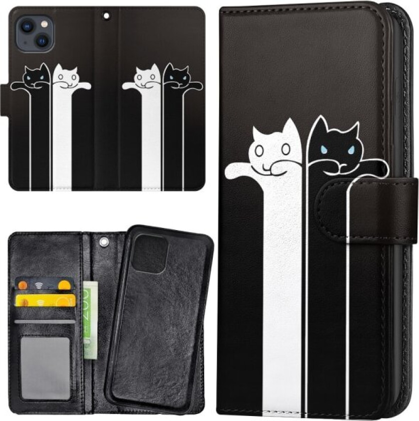 iPhone 15 - Lommebok Deksel Avlange Katter