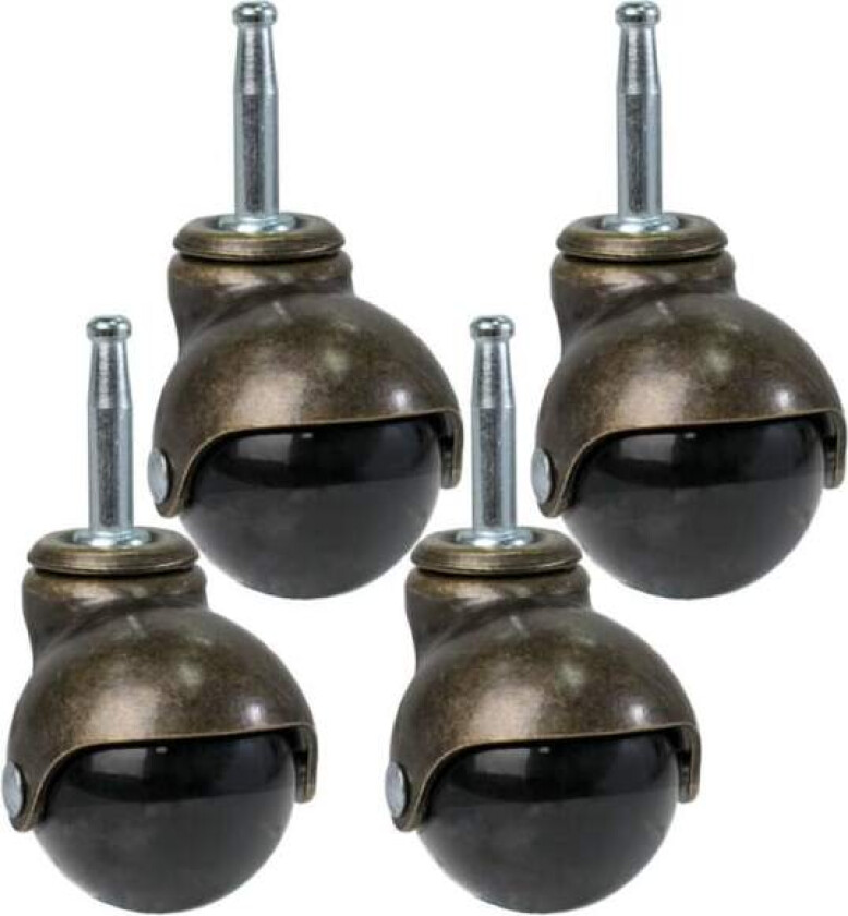 Bilde av Sett med 4 Møbelhjul 50mm Vintage Kulehjul for Møbler