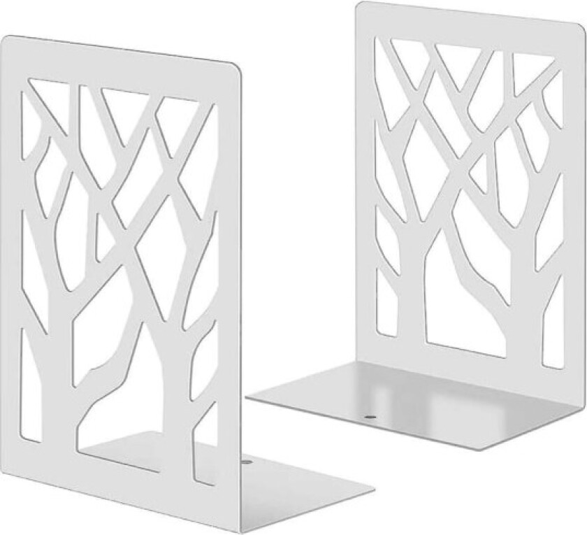 Metallbokstøtter Presse Kile Design Bokstopper, Bokmerke Inkludert, Robuste Bokstøtter For Bokhylle, Bibliotek, Kontor, Skoler, Bokhandel, Sett Med 2 Hvit