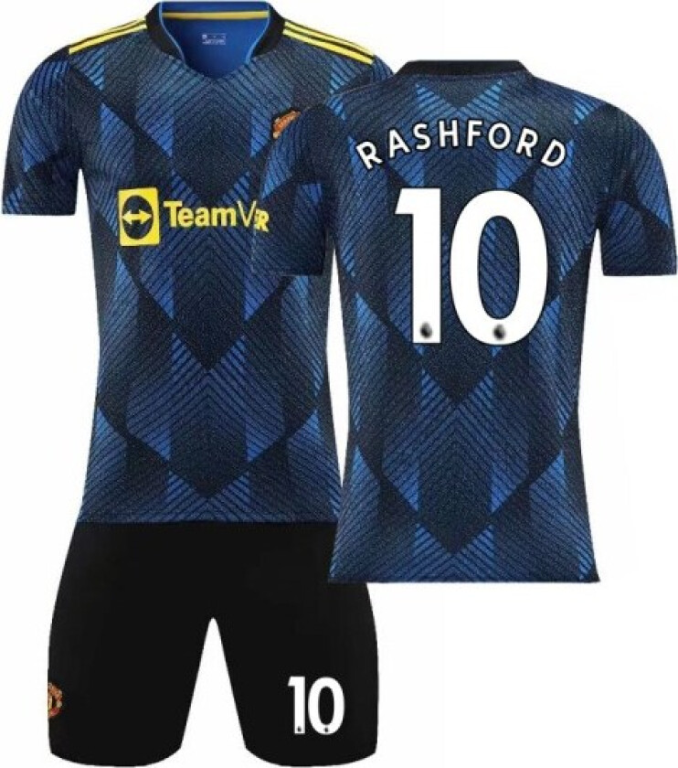 2122 Man L 2 borte kongeblå Red Devils nr. 7 Ronaldo nr. 10 Rashford nr. 18 nr. 6 Pogba fotballdrakt