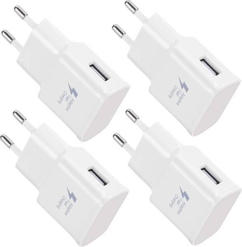 4-pakning 5V-2A USB-strømadapterkontakt Universal hurtiglader