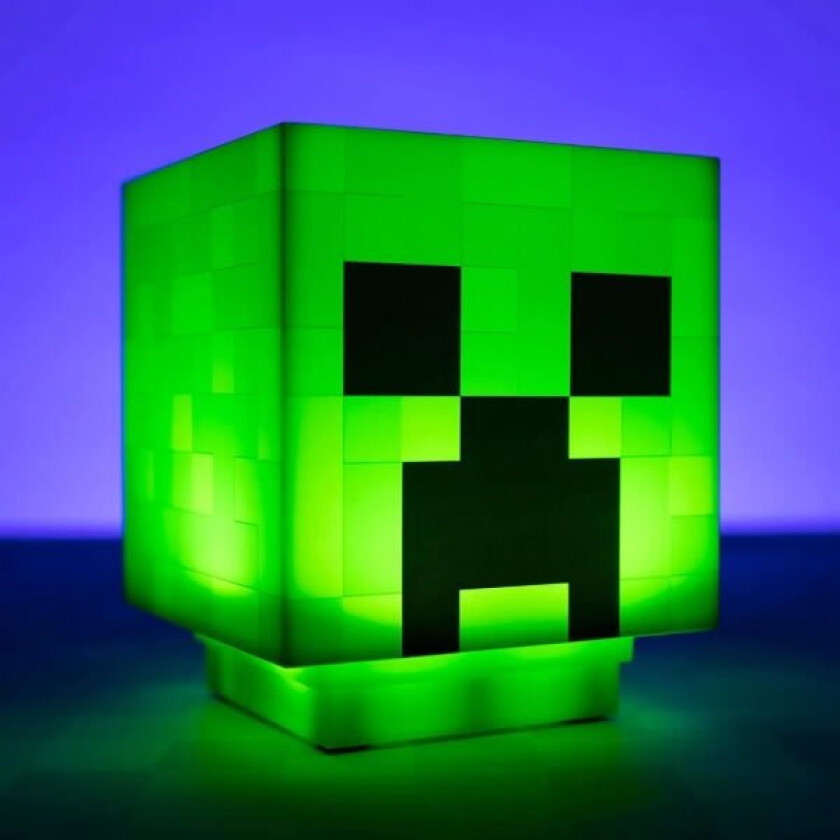 Minecraft Creeper-lampe, dekorasjonsnattlampe, LED-lamper med spelljud, oppladbar, sengelampe for barn, nattlampe for vegg (grønn) Roman