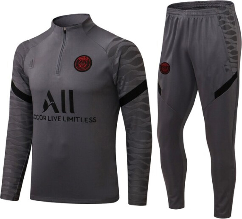 Paris, Atlético Madrid, Inter Milan, Liverpool, Marseille Brasil Langarmet Trøye, Treningsdrakt for Voksne og Barn, Sett Grå grey twelve