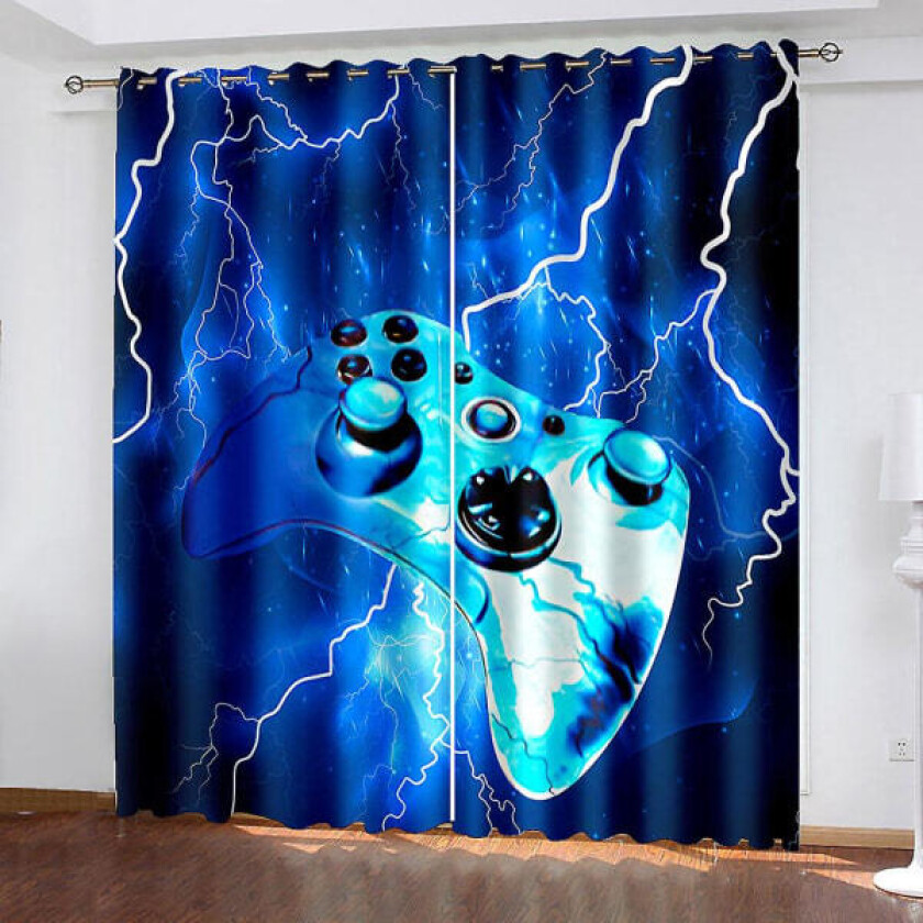 Mørkleggende gardiner for gutter og tenåringer 132 x 160 cm Videospillgardiner i moderne stil for barn og jenter null none