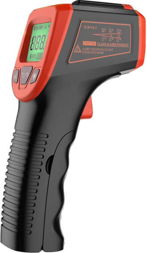 LCD Laser Pyrometer IR Infrarødt Termometer Opptil 600°C Temperaturmåling