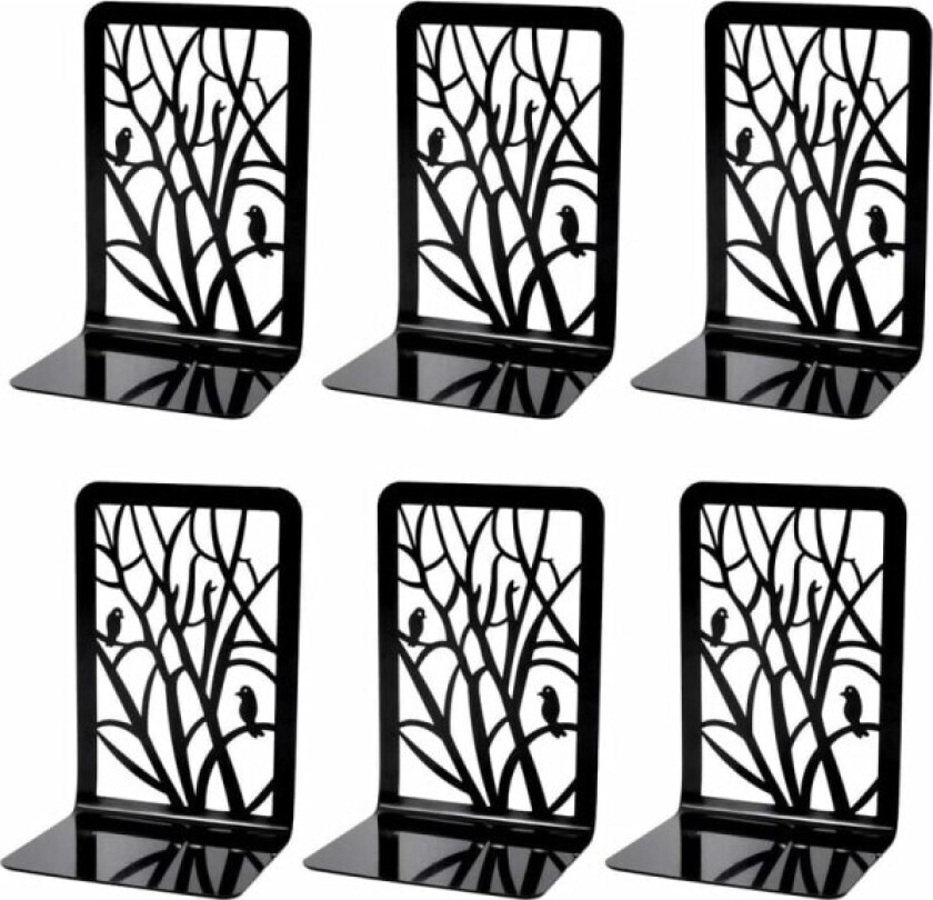 Bokstøtter, bokstøtter, bokstøtter, 3 par kraftige sklisikre metallbokstøtter