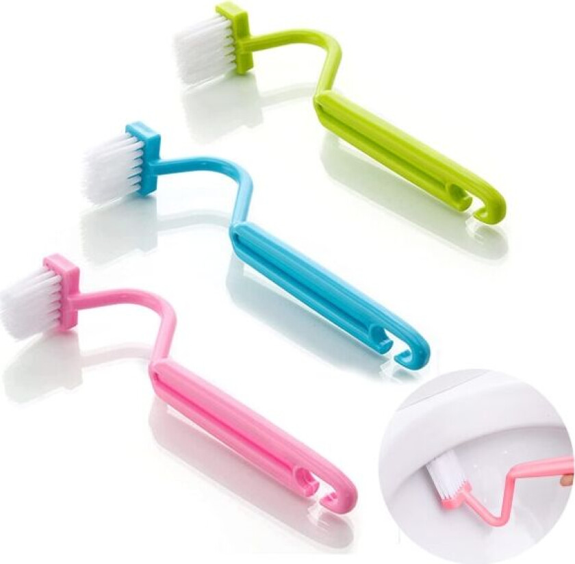 3PCS Under Rim Toalettbørste, Toalettkantbørste