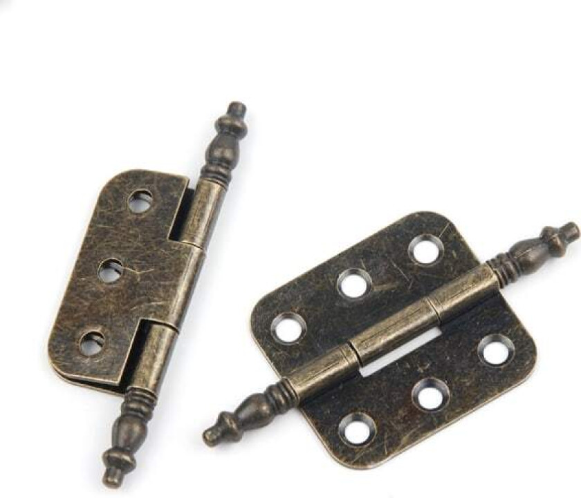 4 stk antikke hengsler 70*35mm Vintage skapdørhengsel 6 hull