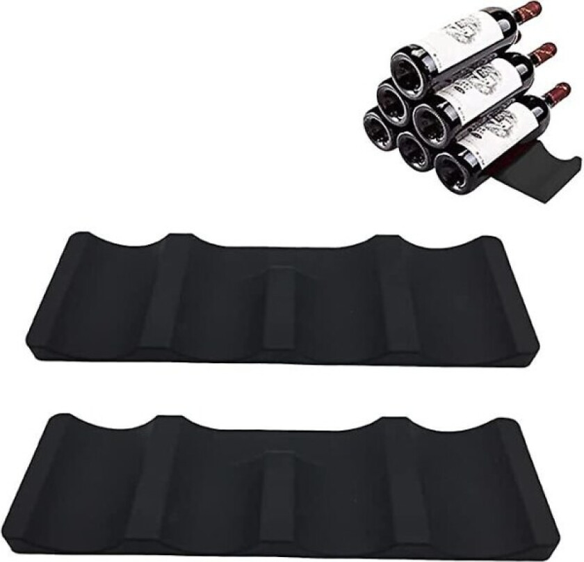 2 stk. Kjøleskap Flaskeholder Flaskeholder Stablematte Silikon Vinstativ Ølmatte Flaskeholder Sammenleggbar Flaskeholder Flaskehylle Kjøleskap Oppbevaring