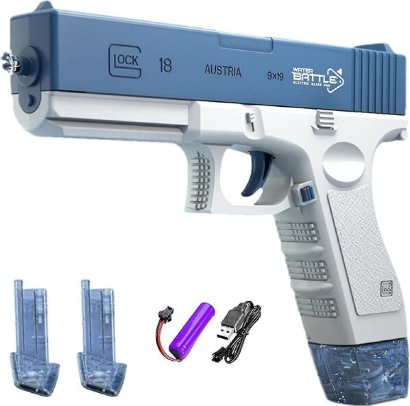 Vannpistol, rosa vannkanon, elektrisk vannkanon for voksne, vannkanoner for barn, batteridrevet vannkanon for vannkamp blue 2