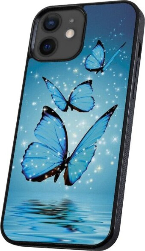 iPhone 12/12 Pro - Deksel/Mobildeksel Glitrende Sommerfugler Multicolor