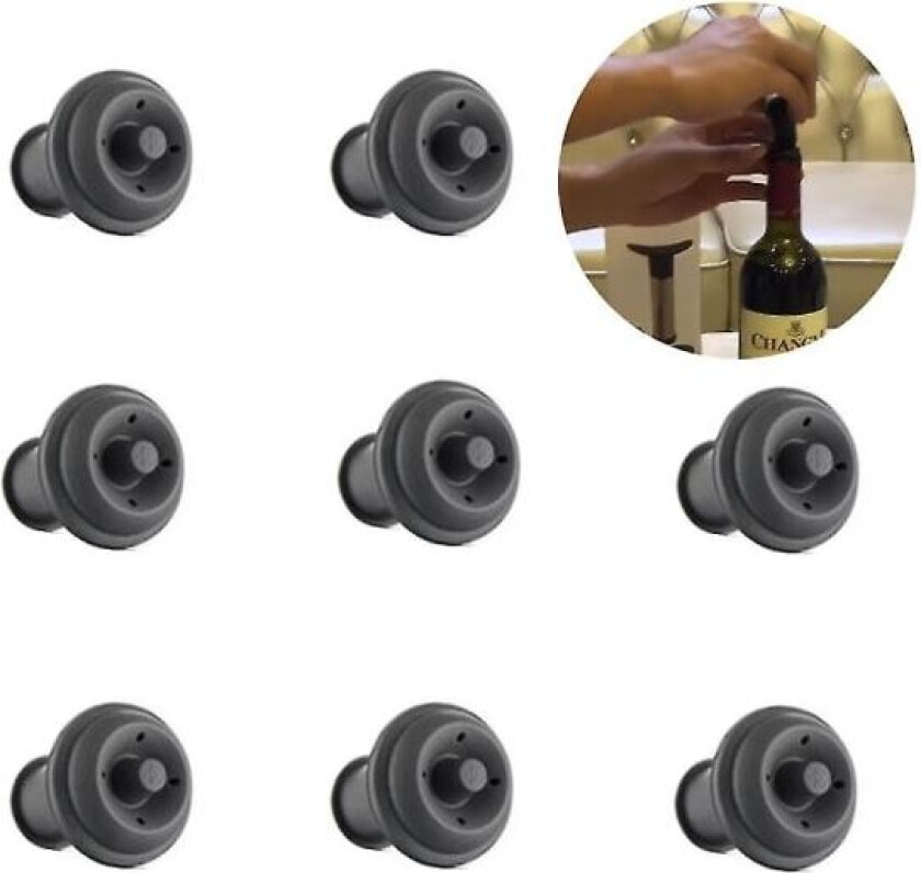 Vakuumpropper, vinstopper, gjenbrukbar flaskestopper, silikon