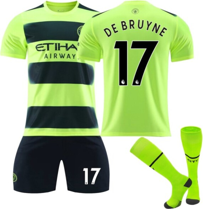 22/23 Manchester City Borte Barn Fotballdrakt Treningsdresser Z DE BRUYNE 17 Kids 20(110-120CM)