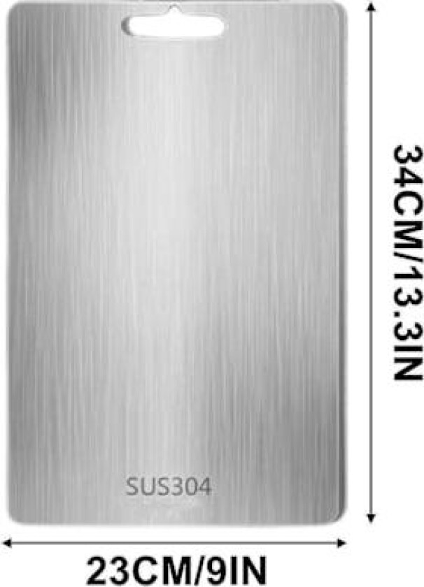 Titanskjærebrett - Rustfritt stål skjærebrett for kjøkken 304 hakkebrett matvarekvalitet for kjøtt frukt grønnsaker oppvaskmaskin trygt C kan henges B