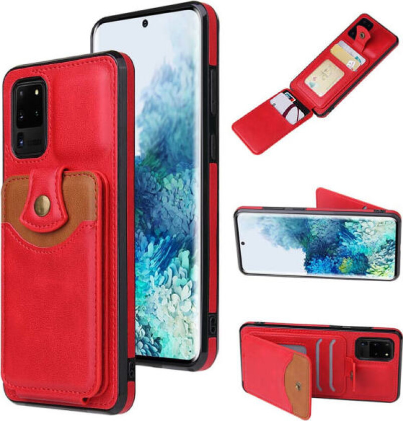 Samsung Galaxy S20 Ultra - Gjennomtenkt deksel med kortlomme Röd