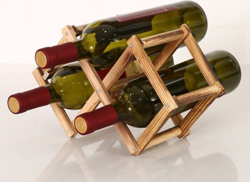 Vinstativ i tre, seks eller ti flasker - Vikbar vinhylle i tre, seks eller ti flasker