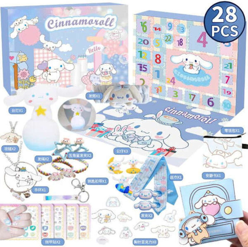 Adventskalender for jenter 2024 - Julekalender Tilbehør Julepynt Cinnamon roll