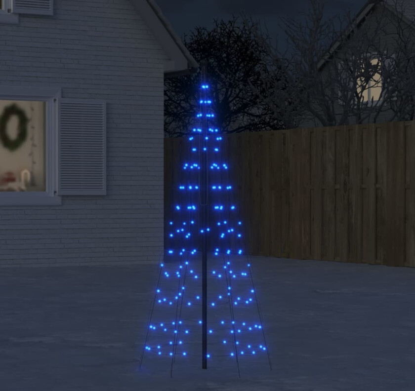 Juletrelys på flaggstang 200 LED blå 180 cm