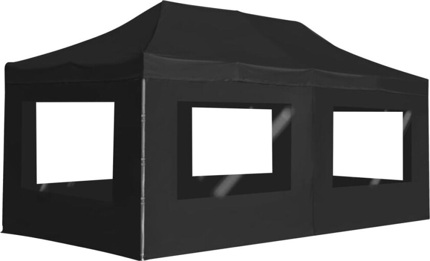 Profesjonelt foldbart festtelt vegger aluminium 6x3 m antrasitt