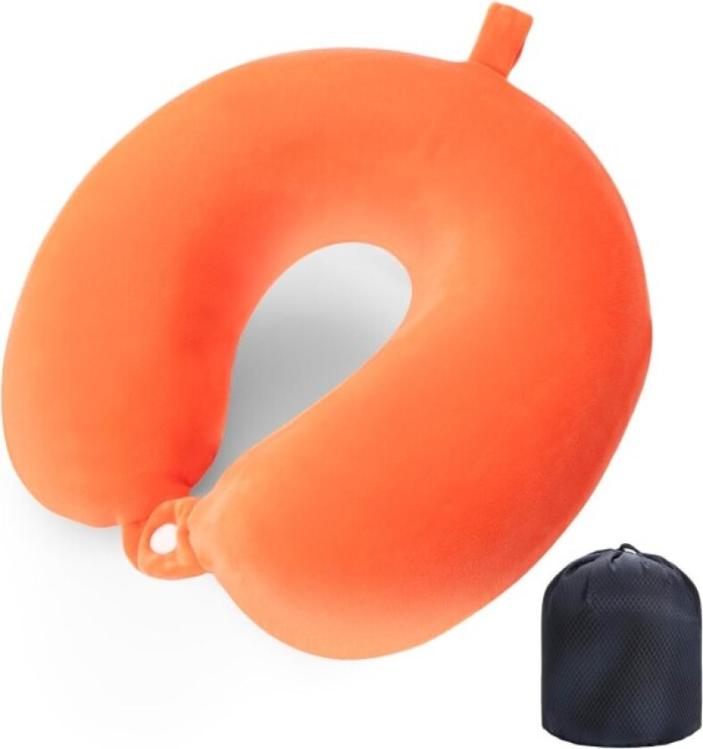 Reisepute Nakkepute Memory Foam Reiseputer Hodepute Støttepute for Fly Tog Bil Kontor Reise Essensielle Flyputer for en Lo Orange One Size